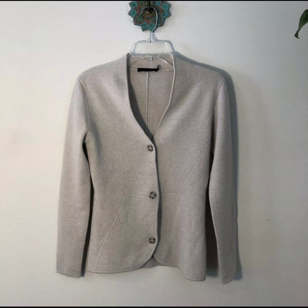 Raffi 3 Button 100% Cashmere Sweater Jacket Sz XS